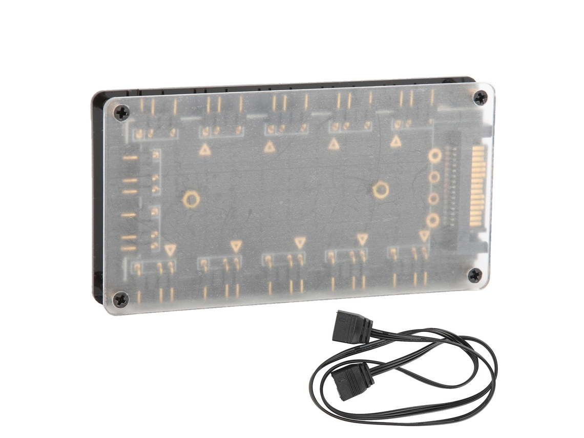 Fan Hub Splitter 10-em-1 Interface De Extensão Rgb De 3 Pinos 5v Para Placa-mãe Asus/msi Aura