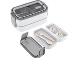 Lancheira Bento Aço Inox 304 2 Níveis Compartimentos ZYBLSSBB