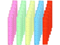 Conjunto De 100 Réguas De Plástico Transparente De 15 Cm (6 Polegadas)