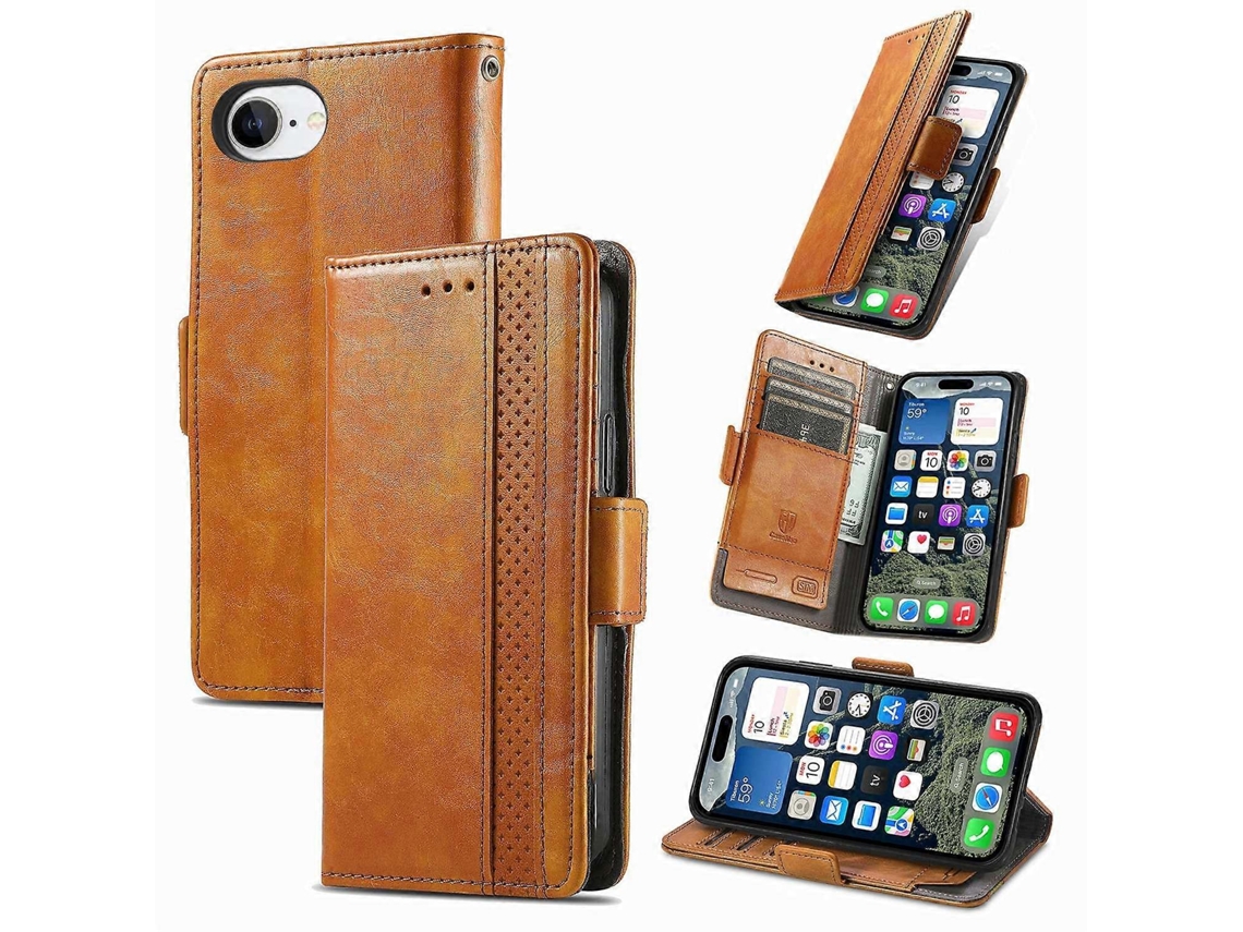 Capas De Celular Caseneo Pu Com Suporte E Bloqueio Rfid Para Iphone 16e