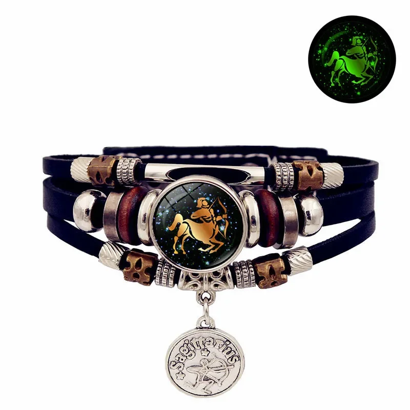 Pulseira Vintage Do Signo De Sagitário Que Brilha No Escuro.