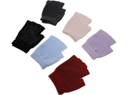 Luvas De Ioga Sem Dedos Sosoport, 6 Pares, Algodão Antiderrapante