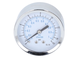 Manômetro De Pressão Axial De Duas Escalas 0-1bar/100kpa 0-15psi 1/4in Npt 2.5in Para Ar Água Combustível