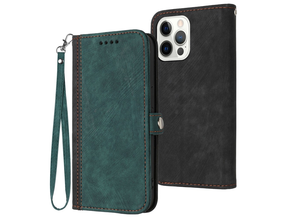 Capa Quedas Pega Para Iphone 15 Pro Max Pele Sintética Verde