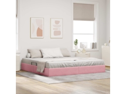 Vidaxl Estrutura De Cama Ottoman Rosa 200 X 200 Cm Veludo