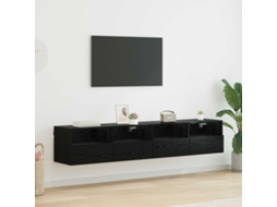 Vidaxl Gabinetes De Tv Na Parede 2 Unid. Carvalho Preto