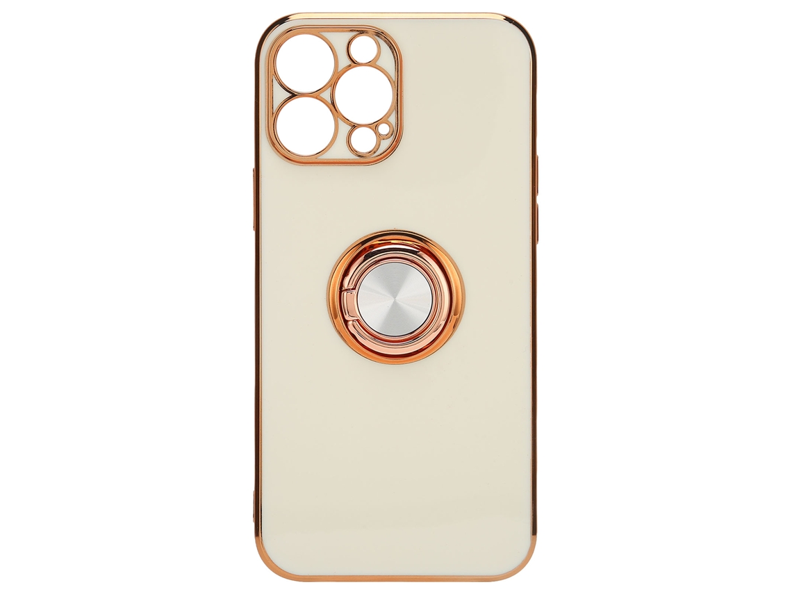 Capa de Telefone com Anel Eletroplatado Rose Gold para iPhone 13 Pro