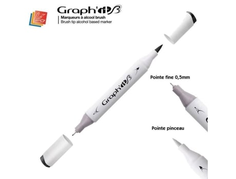 Marcador de álcool GraphIT Brush Marker da GraphIT - Tabela de cores Graphit9909 - Preto