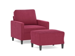 Sofa Chair With Footstool, Sofa Chairs With Footstools Vidaxl Vermelho Veludo (n/a)