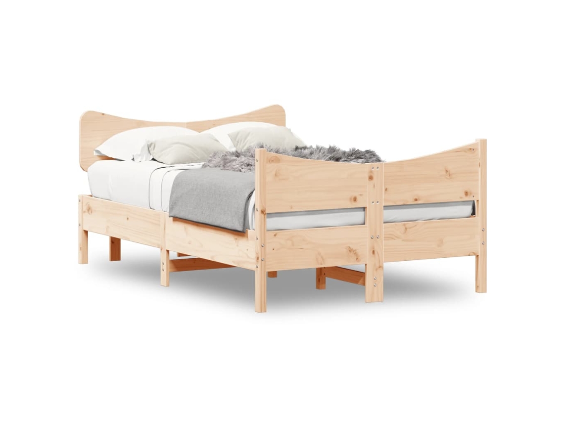 Bed Frame, Bed Frames Vidaxl Marrom Madeira De Pinho (120 X 190 Cm)
