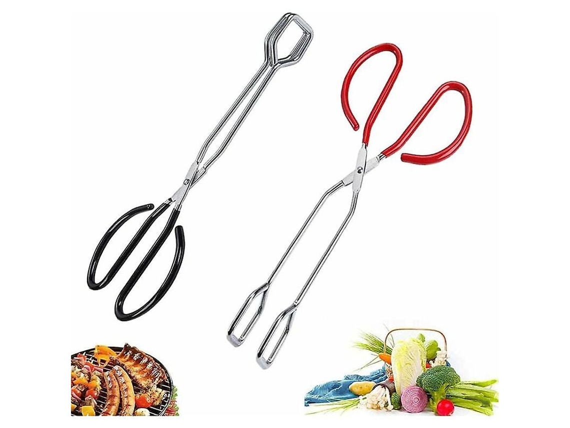Pinças para churrasco em aço inoxidável, conjunto de 2 tesouras de cozinha para grelhar e cozinhar (2 cores)