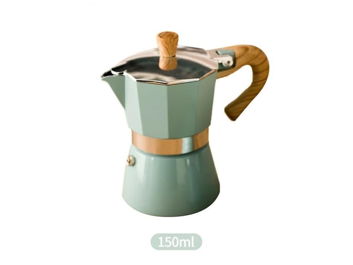 Lago Verde 150Ml -150Ml Cafeteira Moka Cafeteira de Mão Pequena Fogão Elétrico Italiano para Cozinhar Pote de Gotejamento YWEI