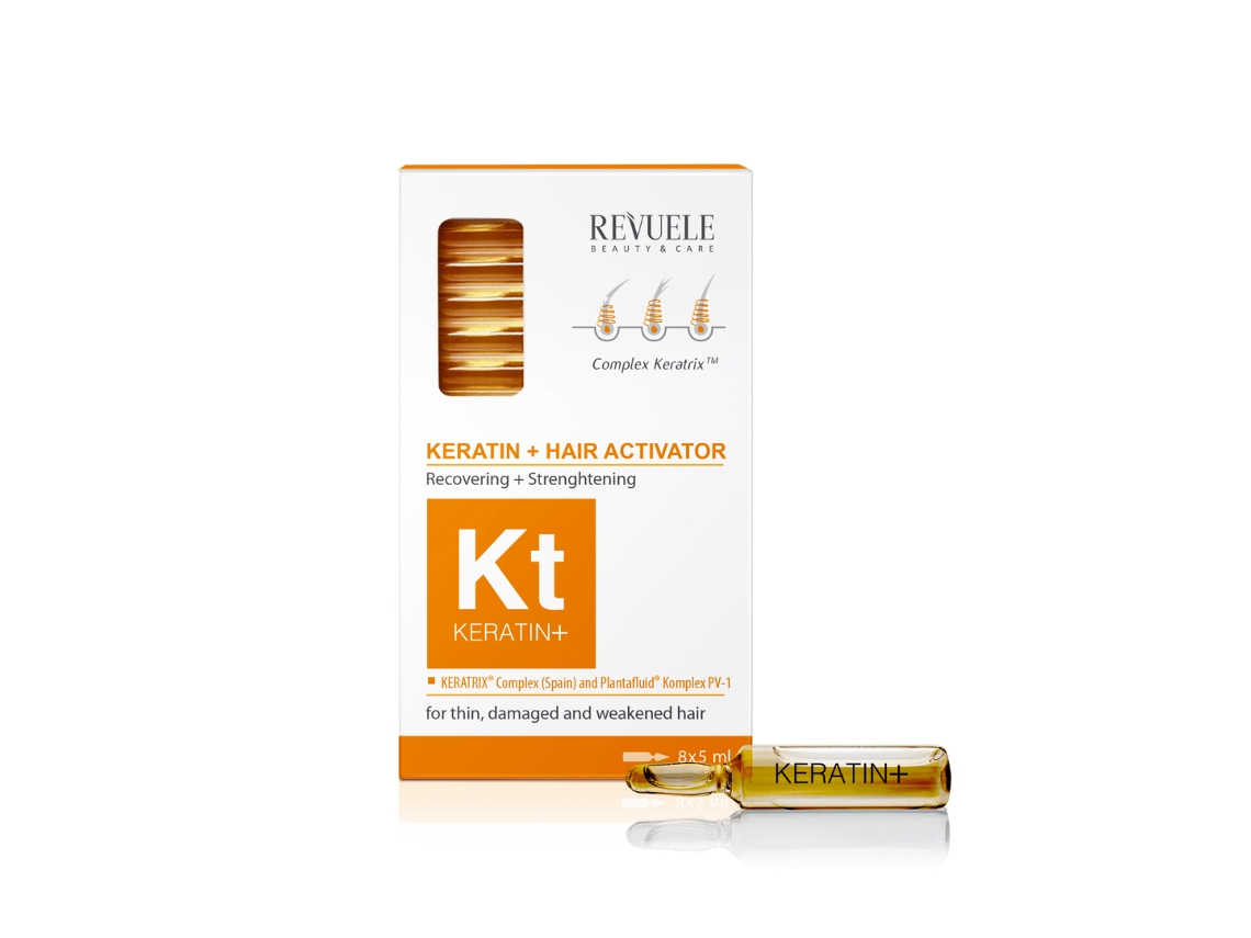 Keratin+ Ampolas Ativador de Restauração Capilar 8 X 5 Ml REVUELE