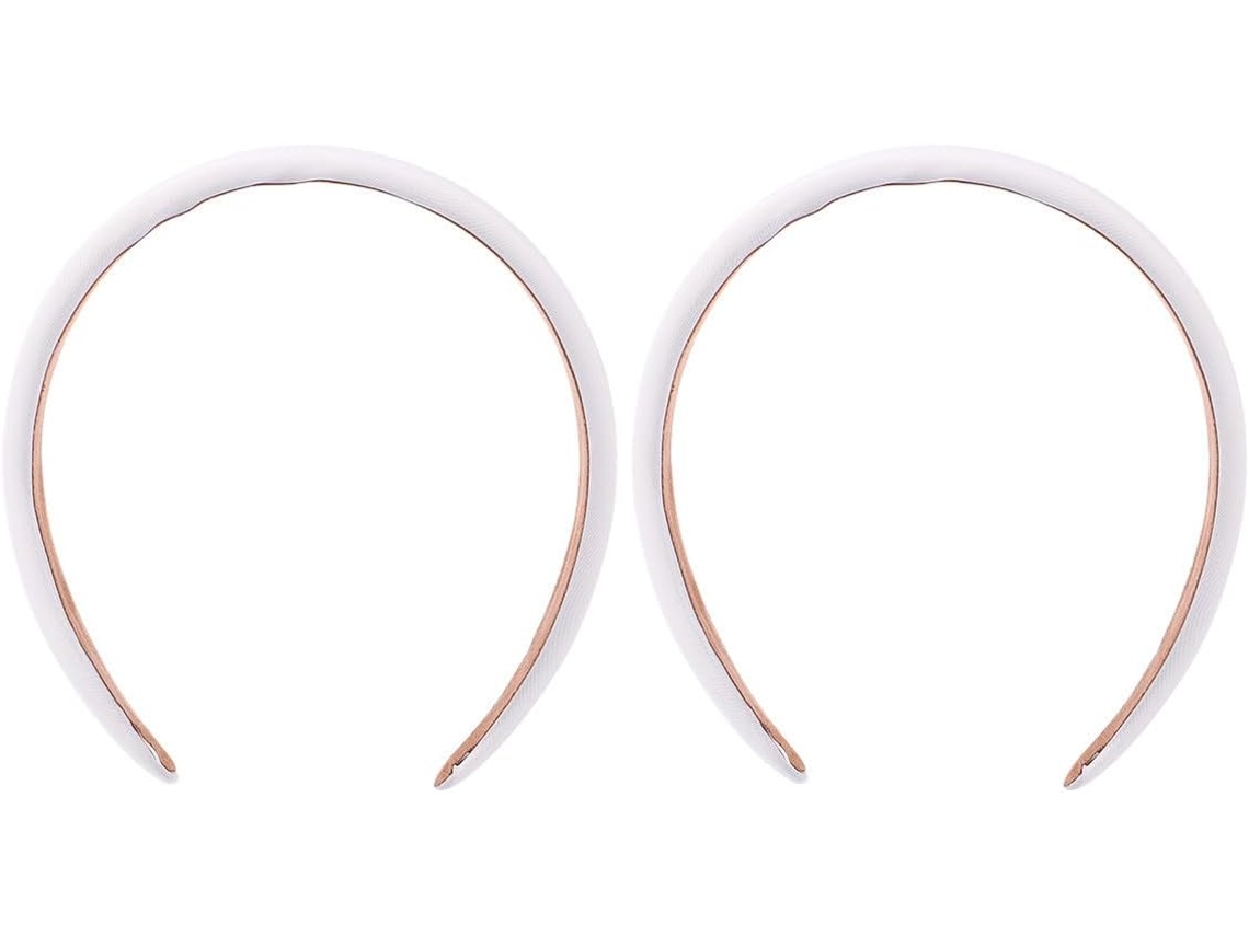 Conjunto de 2 Faixas de Cabelo Feminina Brancas Em Atoalhado E Algodão, Confortáveis.