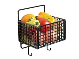 Cesta mural de cozinha de metal grande capacidade com gancho para legumes e temperos com S/MARCA