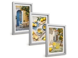Composição De Quadros Limões, Limonada, Portas Azuis Espelharte (3 Peças 20x30 Cm)