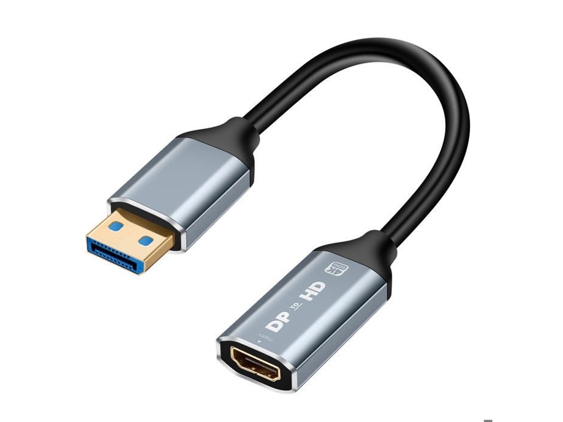 Lurelia Adaptador Displayport Para Hdmi Displayport Hdmi Para Displayport Hane 4k Hd Com Mini Cabo Linq Cinza