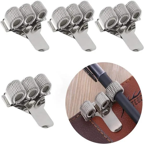 Conjunto de 4 Porta, Canetas com Clipe de Bolso, Porta, Canetas Triplo de Metal para Enfermeiras, Médicos BRILVIBERA