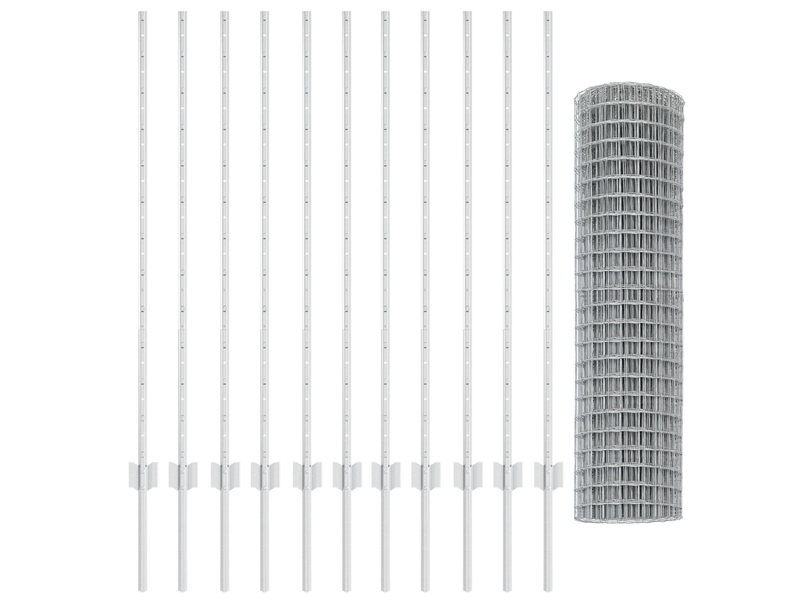 Conjunto 1 Barreira Externa Vidaxl Prateado Aço (25 X 1,2 M)