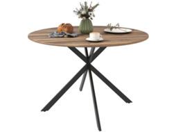 Mesa de refeição redonda para 4 pessoas com estrutura de aço Ø 120x75 cm marrom | S/MARCA