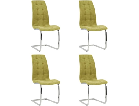 Conjunto 4 Cadeiras de Jantar  (Verde - Tecido - 42.5 x 61 x 104.5 cm)