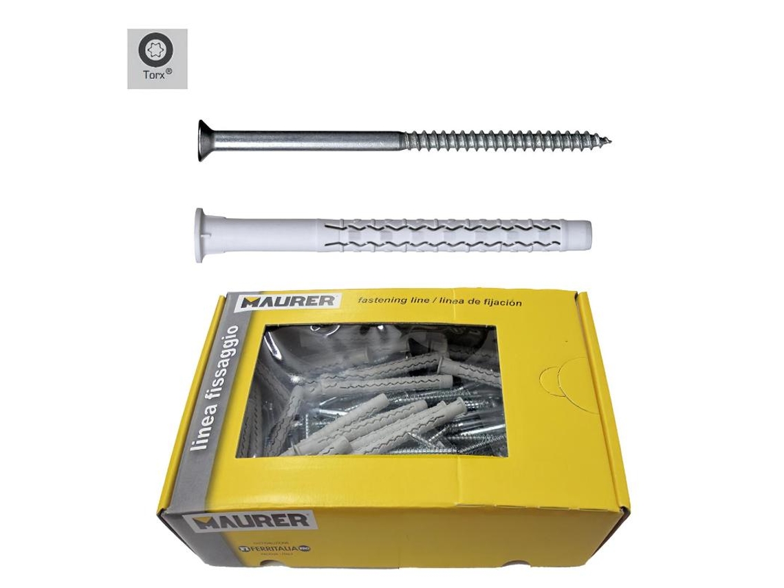 Wolfpack Taco Com Parafuso Torx Mu Xl 10 X 120 Mm. Caixa de 50 Peças WOLFPACK LINHA PROFISSIONAL