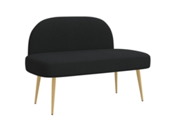 Vidaxl Banco Estofado Com Encosto Preto 110 X 60 X 76 Cm Poliéster