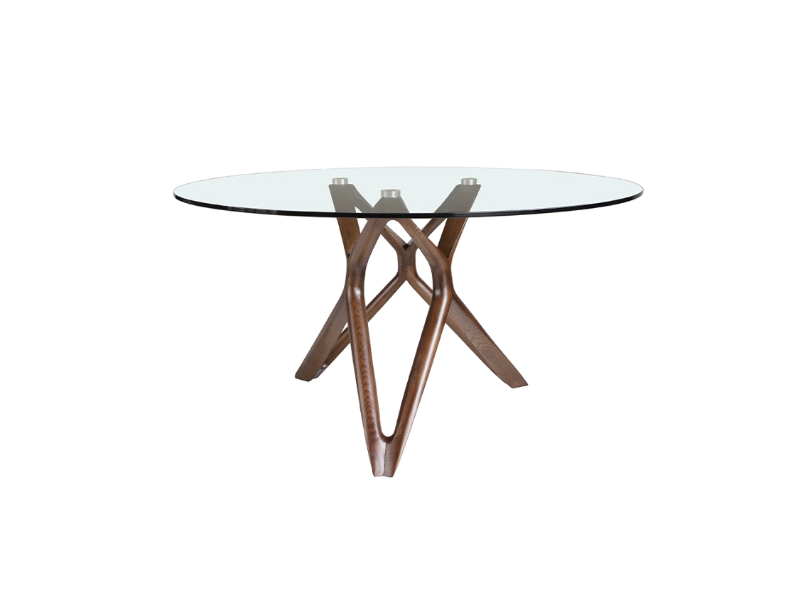 Mesa de Refeição ANGEL CERDA (Ø 130 x 75 cm - Madeira de Nogueira - Nogueira)