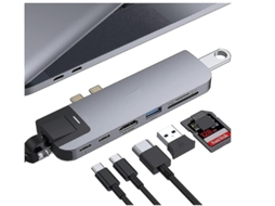 Adaptador Usb C Hub Para Macbook Air M1, Pro 2020/2019/2018, 8 Em 2 Usbc, 4k Hdmi, Thunderbolt 3 Etc Preto Bestvite