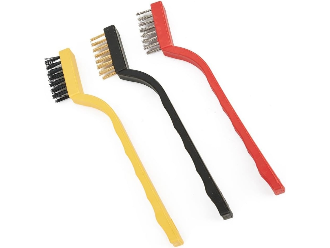 Conjunto De 3 Escovas Aço E Nylon 7 Polegadas 17, 8cm Para Remoção De Ferrugem, Limpeza De Tinta, Preparação De Metais E