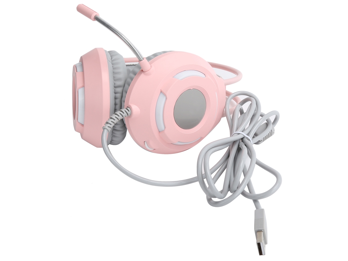 Fone De Ouvido Gamer Overear 7.1 Ajazz Rosa Usb