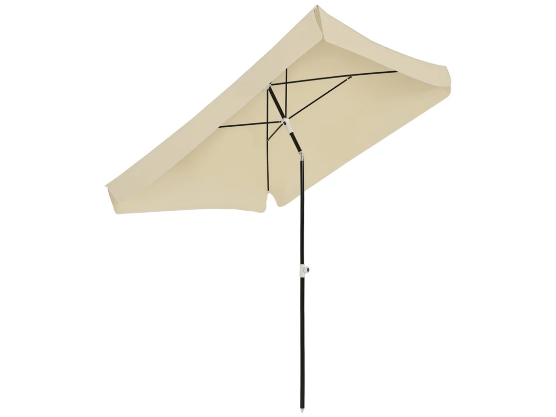 Guarda sol Externo com Telhado Quadrado. Estrutura Ajustável e Portátil. 2x2 M Creme