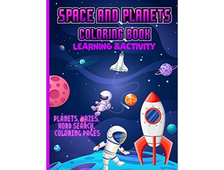 Livro Space and Planets Coloring Book Learning Activity de Fondant Ella (Inglês)