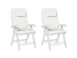 Conjunto De 2 Almofadas De Encosto/assento Java/amantea Premium 50 X 71 Cm Branco Creme