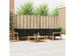Vidaxl Conjunto De Sofás Para Exterior 6 Unid. Branco E Preto