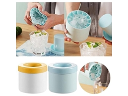 Moldes De Gelo Silicone Com Cilindro Plástico, Cubos De Gelo 1/2", Rápido Resfriamento E 10 Minutos De Duração Azul