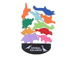 Primerox blocos de Empilhamento de Dinossauro em Madeira para Crianças Brinquedo Educativo de Equilíbrio 3 Anos +