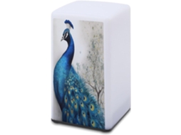 Luminária De Mesa A Bateria Com Estampa Pavão Azul Leitura Para Escritório, Quarto, Proteção Ocular E Economia De