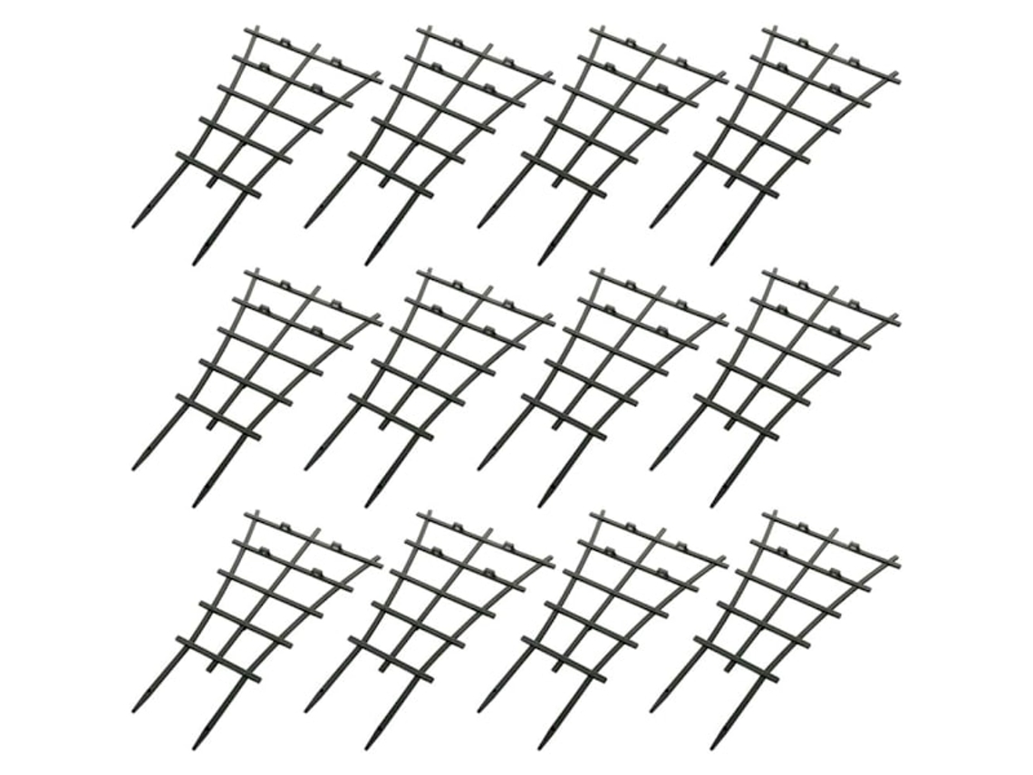 Suporte para Plantas Trepadeiras, Pacote com 12 Unidades, Mini Treliça de Jardim, Gaiolas Vime Verde em Rede Flores, Tomateiros. AQUAFORGE