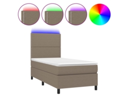Box Spring Bed, Box Spring Beds Vidaxl Cinzento-acastanhado Tecido (90 X 200 Cm)