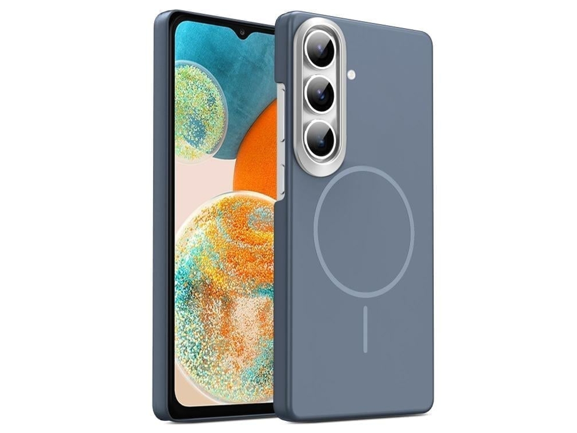 Capa Para Samsung Galaxy A24 4g Fina Circular Magsafe À Prova De Choque Dourada Em Policarbonato Cinza Carbono