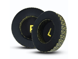 Almofada para Auscultadores AKG K712 de Orelhas de Espuma Macia e Tecido de Seda Gelada Preto e Amarelo XIAOMOYU
