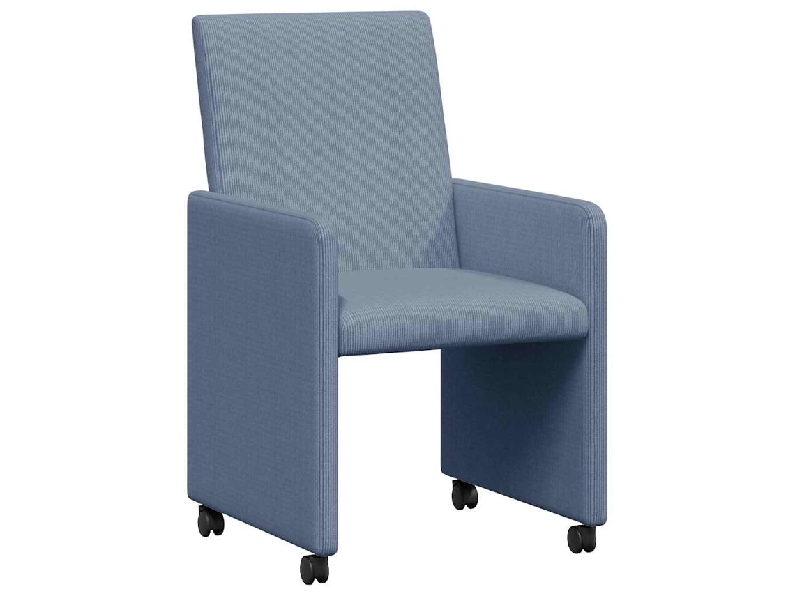 Conjunto de 2 cadeiras de jantar com rodas azuis MAISON EXCLUSIVE 57x66x94 cm