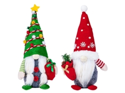 2 peças bonecos de gnomos de natal em pelúcia vermelhos artesanais natal Tyi
