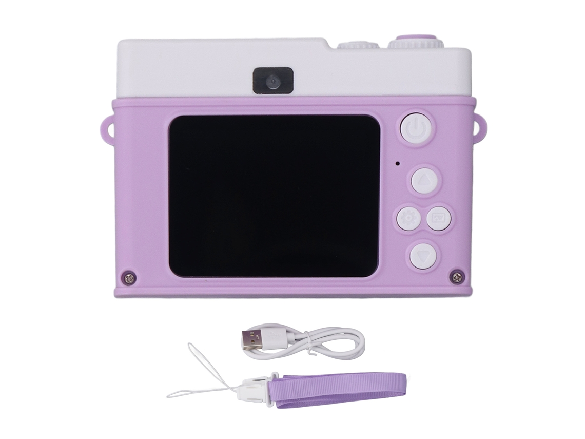Câmera Digital Violeta 48mp 1080p Com Reprodutor Mp3 Jogos Luz De Preenchimento 8x Zoom Digital Antivibração Tela Tft De 2.0 Polegadas Para Viagens