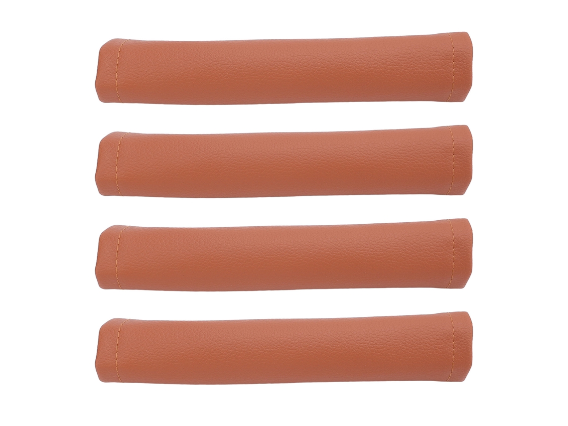Mali 4pcs Capa Protetora de Braço de Carrinho Couro Pu Lavável com Zíper Marrom