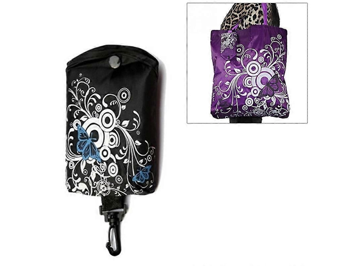 Saco de Compras Dobrável Flor de Borboleta Tecido Oxford Bolsa de Ombro Sacola Reutilizável GOKOCO