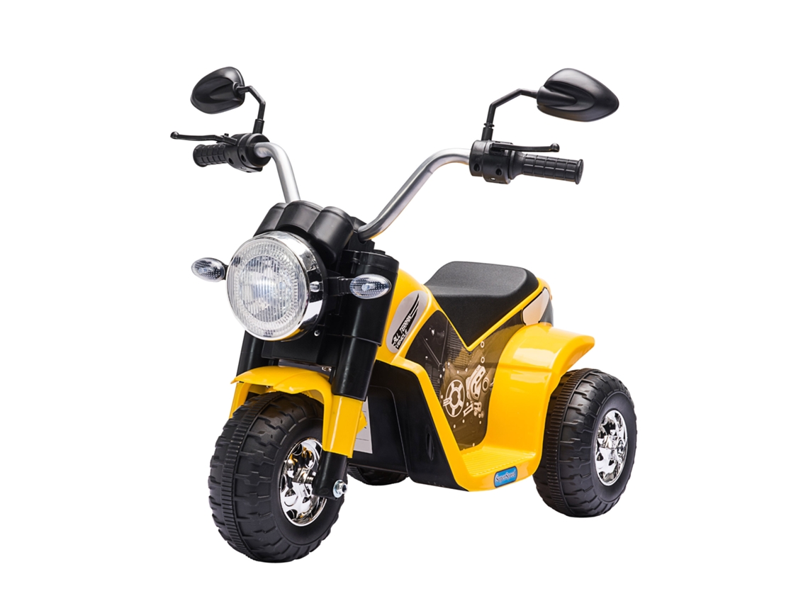 Triciclo Elétrico 6v 18-36 Meses, Luzes E Efeitos Sonoros, 72x57x56cm, Amarela