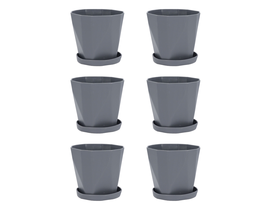 Vasos de Plástico Primerox Pequenos com Bandejas para Plantas