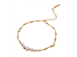 Pulseira De Jóias Com Zircão Brilhante E Corrente Extensível